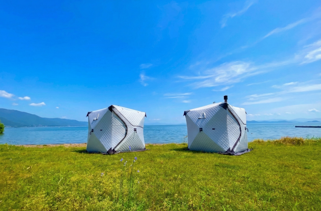 琵琶湖の絶景ロケーションで楽しむテントサウナ
