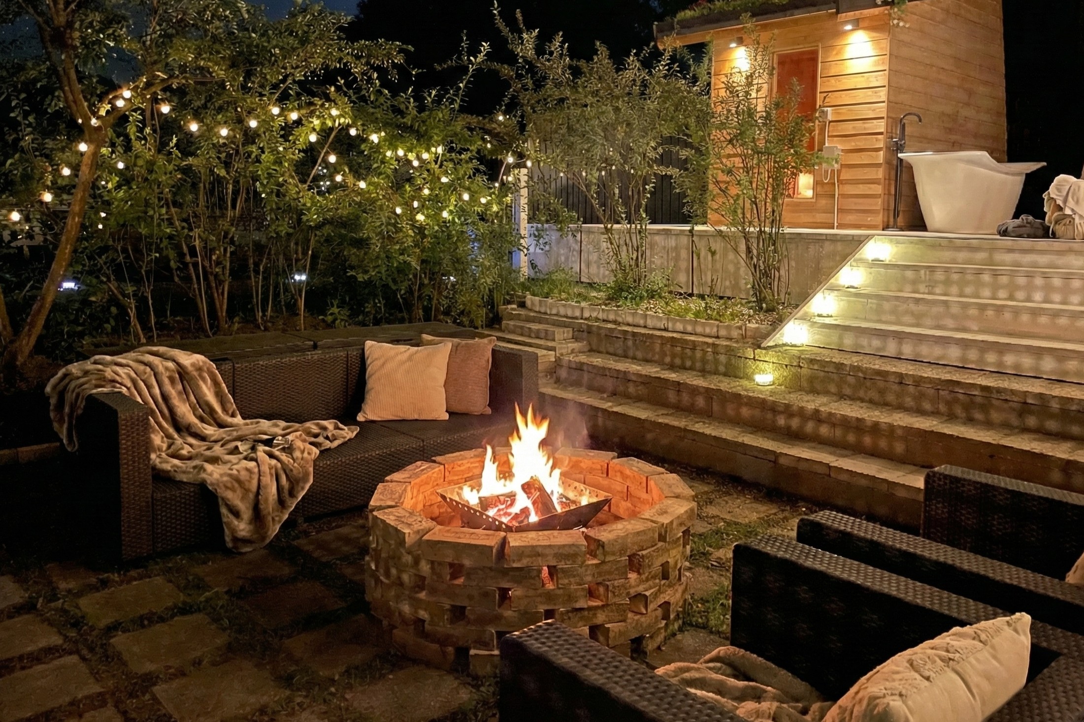 night-sauna-bonfire-outdoor-sofa-relax